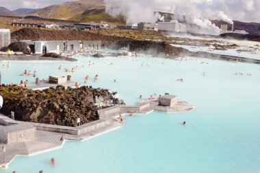 Blue Lagoon - famous Icelandic spa and Geothermal plant clipart