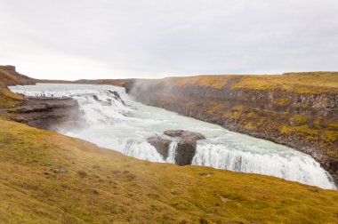 gullfoss şelale hvita nehrinde - İzlanda