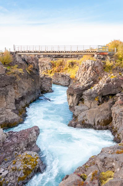 Hraunfossar vodopád, Island — Stock fotografie