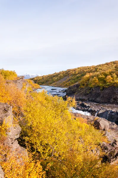 Cachoeira Hraunfossar, Islândia — Fotografia de Stock