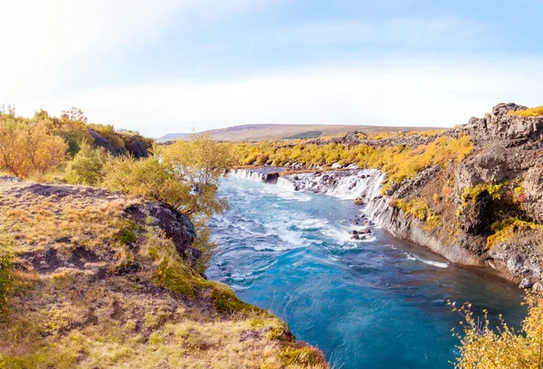 Hraunfossar şelale, İzlanda — Stok fotoğraf