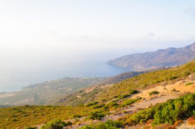 geniş görüş cretan peyzaj, Girit Adası, Yunanistan