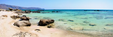 Elafonissi beach, with pinkish white sand and turquoise water, island of Crete, Greece clipart