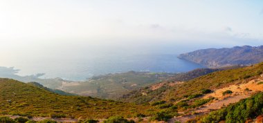 geniş görüş cretan peyzaj, Girit Adası, Yunanistan