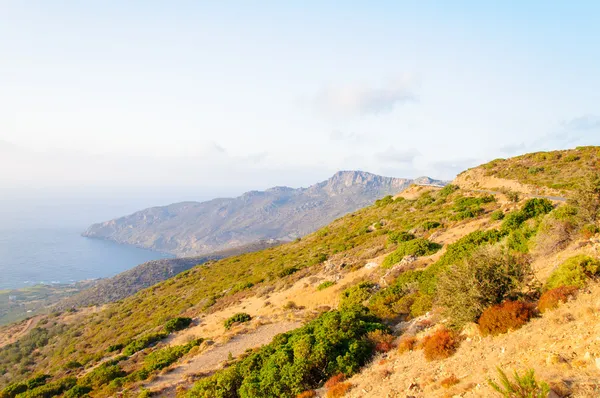 Szeroki widok krajobraz kreteńskiego, wyspa Kreta, Grecja — Zdjęcie stockowe