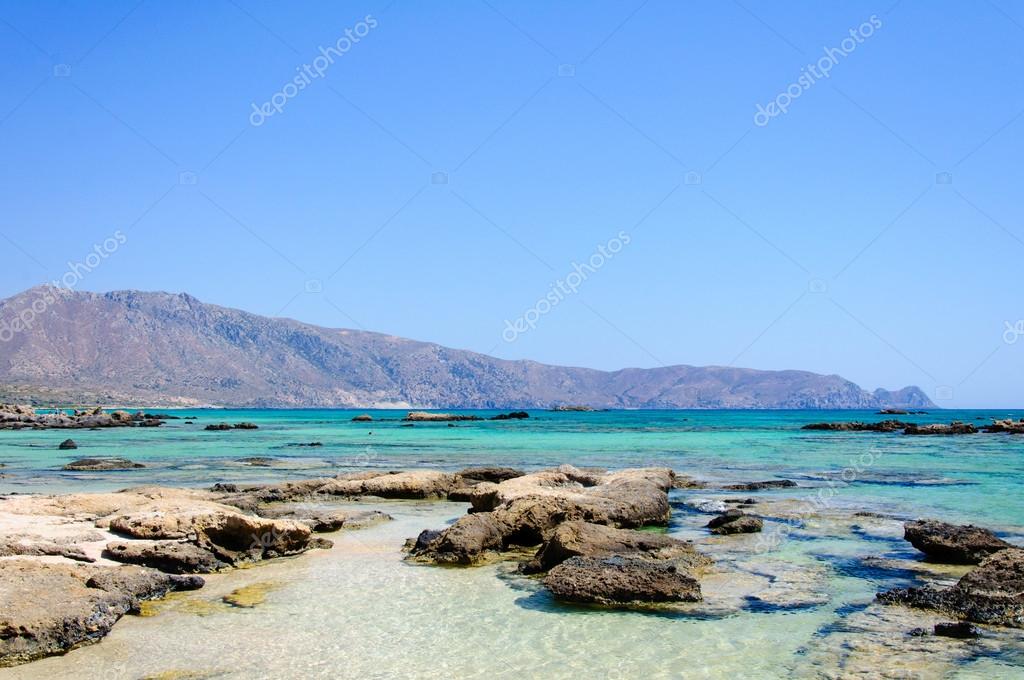 Spiaggia Di Elafonissi Con Rosato Sabbia Bianca E Turchese