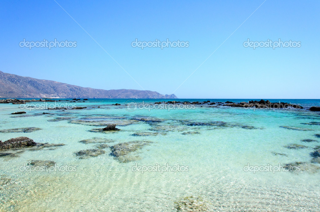 Spiaggia Di Elafonissi Con Rosato Sabbia Bianca E Turchese