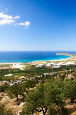 bay falassarna, Girit Adası, Yunanistan üzerinden muhteşem görünüm