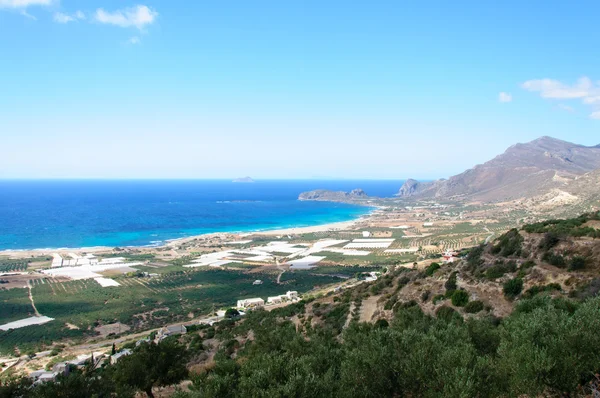 Vue imprenable sur la baie de Falassarna, île de Crète, Grèce — Photo