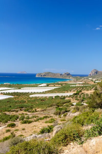 Increíble vista sobre la bahía de Falassarna, isla de Creta, Grecia — Foto de Stock