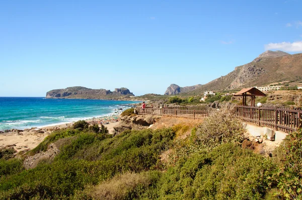 Falassarna, una de las playas más bellas de Creta, galardonada como la mejor de Europa —  Fotos de Stock
