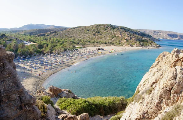 Célèbre plage de palmiers de Vai, île de Crète, Grèce — Photo