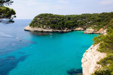 Cala macarella bay, Minorka Adası, Balear Adaları, İspanya