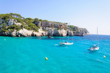 Cala macarella bay, Minorka Adası, Balear Adaları, İspanya