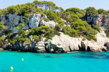 Cala macarella bay, Minorka Adası, Balear Adaları, İspanya