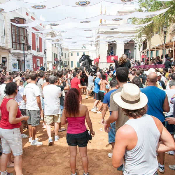 Fest de gracia, stadt auf mahon, menorca insel, spanien — Stockfoto