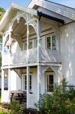 Gardermoen, Norveç - 21 Mayıs, 2014:norwegian ahşap geleneksel mimarisi üzerinde 21 Mayıs 2014 yılında gardermoen, Norveç