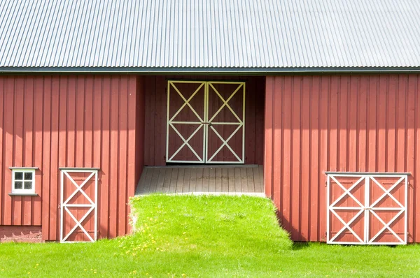 Gardermoen, Norway - May 21, 2014:Norwegian wooden traditional architecture on May 21, 2014 in Gardermoen, Norway — Stock Photo, Image