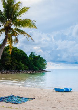 Beyaz kumları ve mavi suları ile egzotik tropik sahil