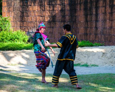 savaşçılar için Tay geleneksel savaş sanatı gösteri egzersiz