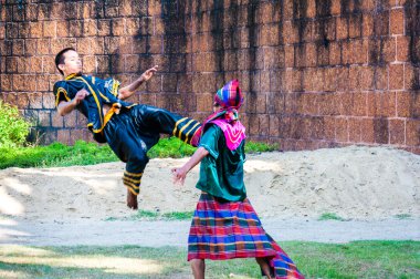 savaşçılar için Tay geleneksel savaş sanatı gösteri egzersiz