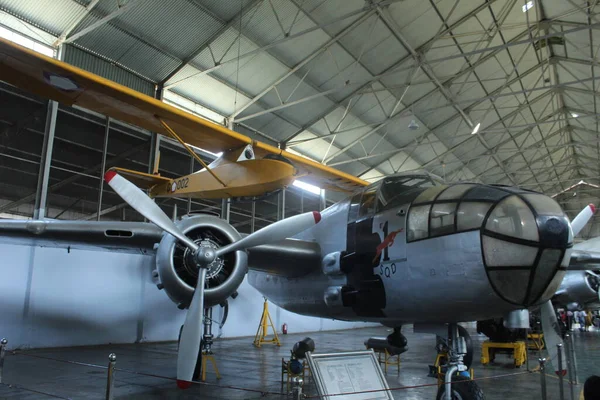 Крупним Планом Відставний Військовий Гвинт Виставлений Аерокосмічному Музеї — стокове фото