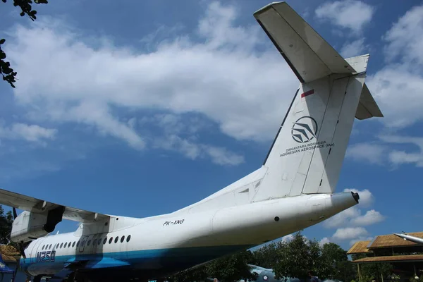 Komerční Osobní Letadlo Které Bylo Důchodu Vystaveno Leteckém Muzeu Yogyakarta — Stock fotografie