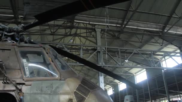 Military Helicopter Belonging Indonesian Air Force Has Been Retired Display — Vídeo de Stock