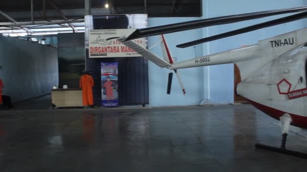 Military Helicopter Belonging Indonesian Air Force Has Been Retired Display — Αρχείο Βίντεο