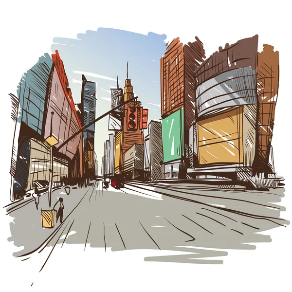 Hand drawn cityscape, vector illustration — Stock Illustration Hand drawn cityscape, vector illustration Stock Vector