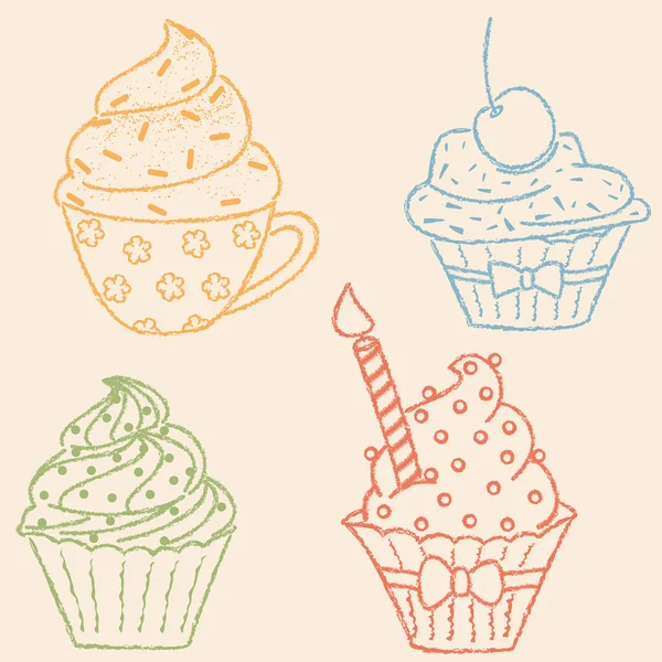 Cupcakes. — Stockvector