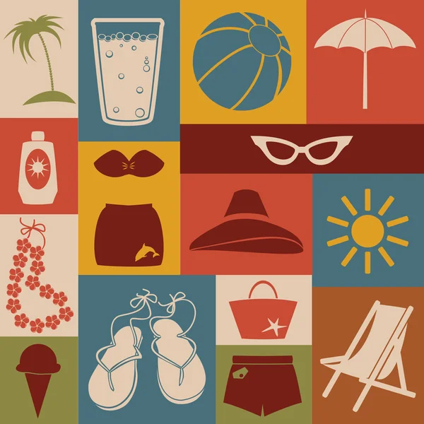 Iconos de playa — Archivo Imágenes Vectoriales