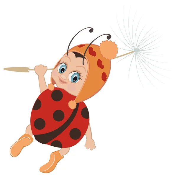 Coccinelle de bande dessinée . — Image vectorielle