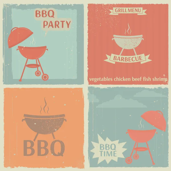 Barbecue icons set — Stock Vector