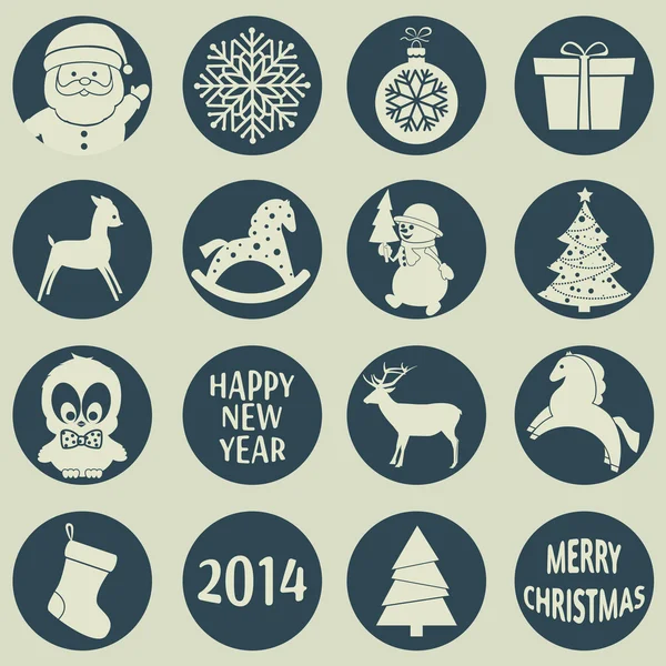 Iconos de Navidad — Vector de stock