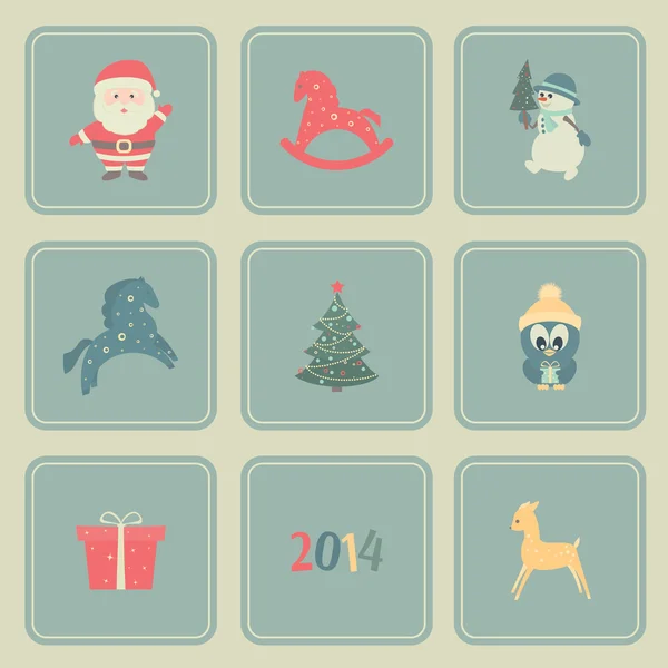 Iconos de Navidad — Vector de stock