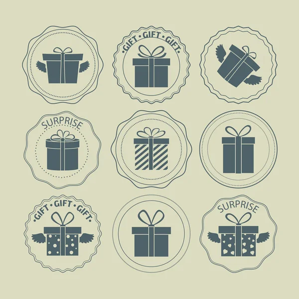 Gift Boxes Stamp — Stock Vector