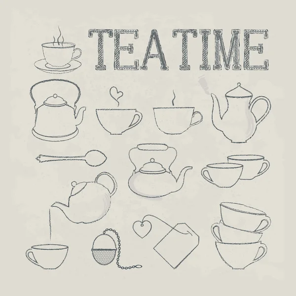 Tea icons. — Stock Vector