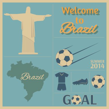 Brezilya futbol poster.