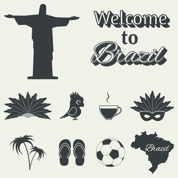 Brazilië pictogrammen. — Stockvector