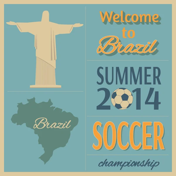 ブラジルのサッカー ポスター. — ストックベクタ