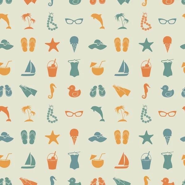 Plage motif sans couture . — Image vectorielle