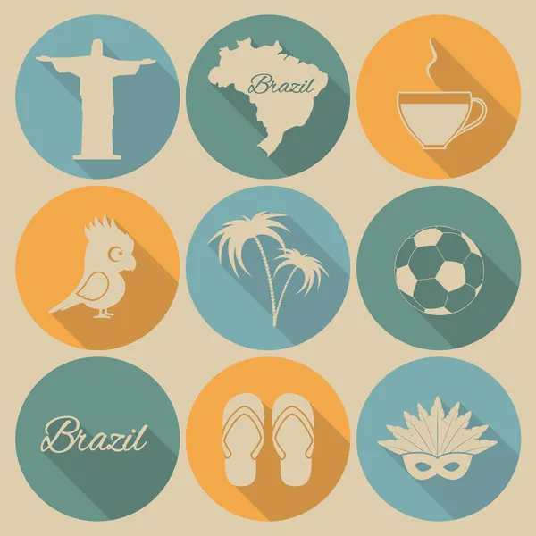 Brazilië pictogrammen. — Stockvector