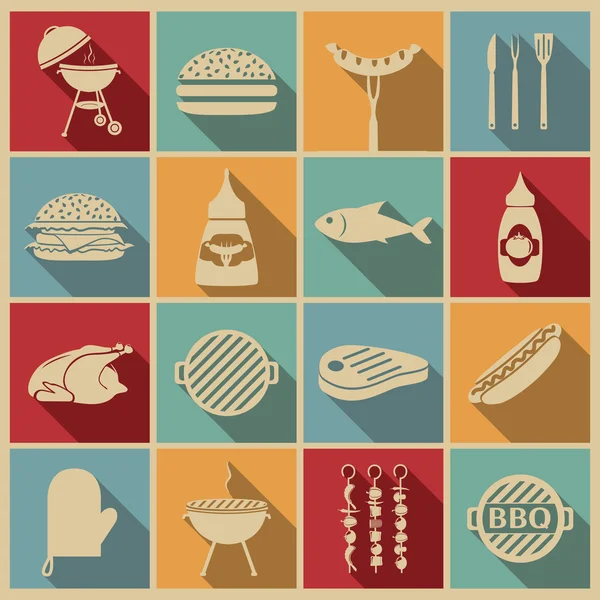 Icoane BBQ . — Vector de stoc