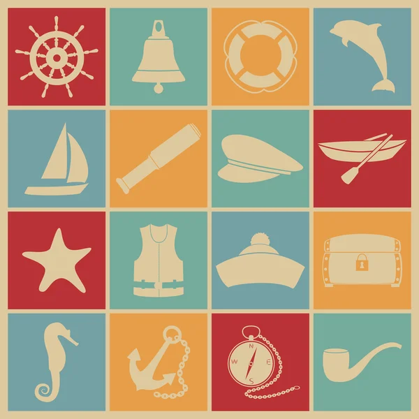 Sea icons. — Stock Vector