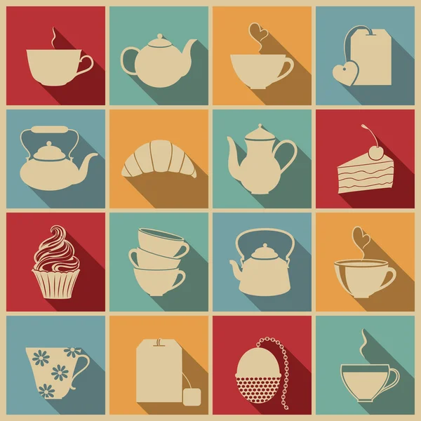 Tea icons. — Stock Vector