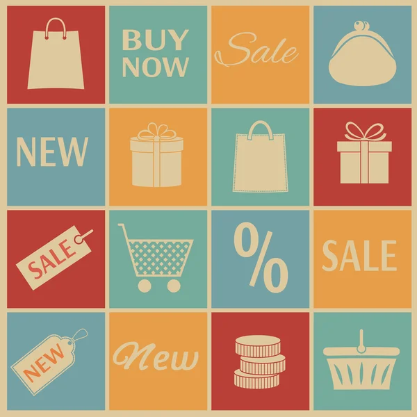 Iconos de compras . — Vector de stock