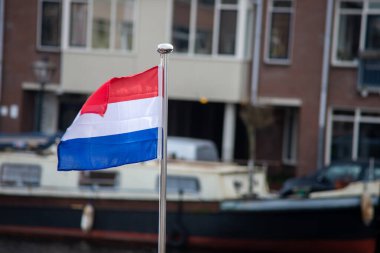 13 Şubat 2022, Zijlpoort Leiden, Hollanda, Oude Rijn Limanı Leiden Kasabası Tarihi Şehri
