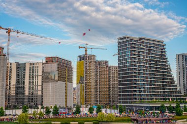 09 July  2022, Belgrade , Serbia, View on the Belgrade Waterfront, new residential and commercial development project on Sava River