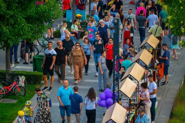 09 July  2022, Belgrade, Serbia, Open market, and concerts during the 17th Belgrade Carnival of Boats on the Sava Promenade